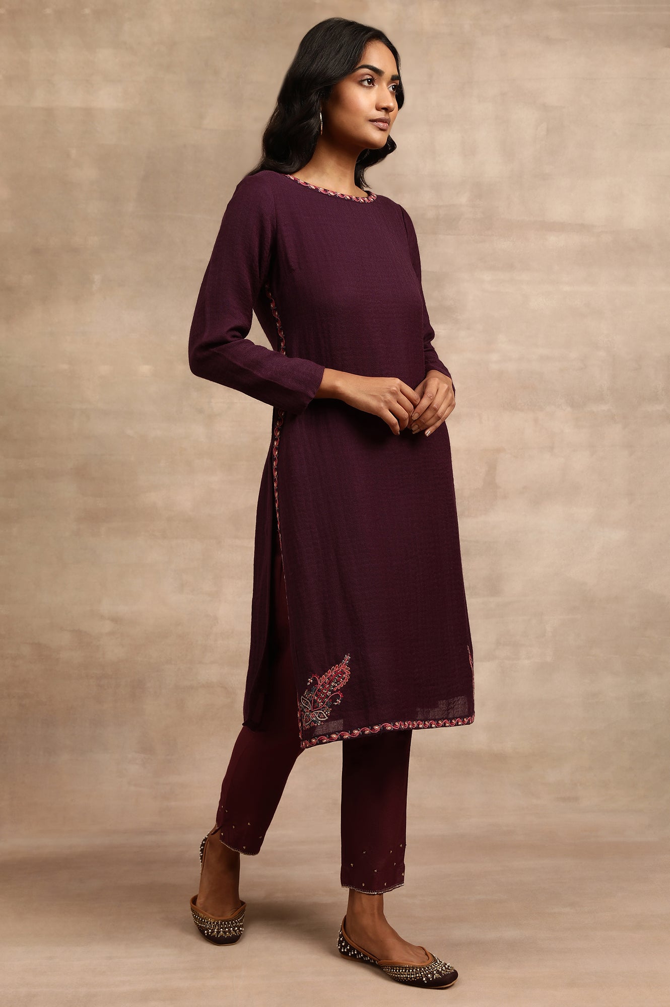 Woolen Kurtas Woollen Kurtis Online Buy Purple Woollen