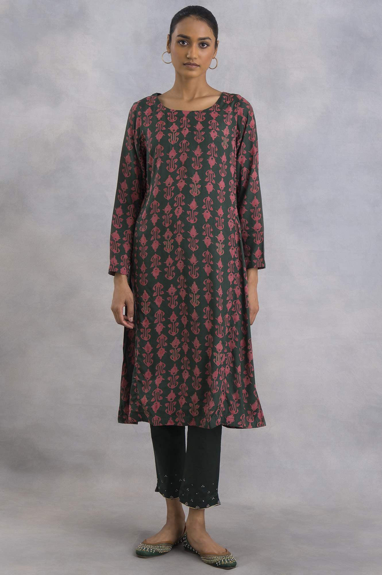 Emerald Green Booti Printed kurta