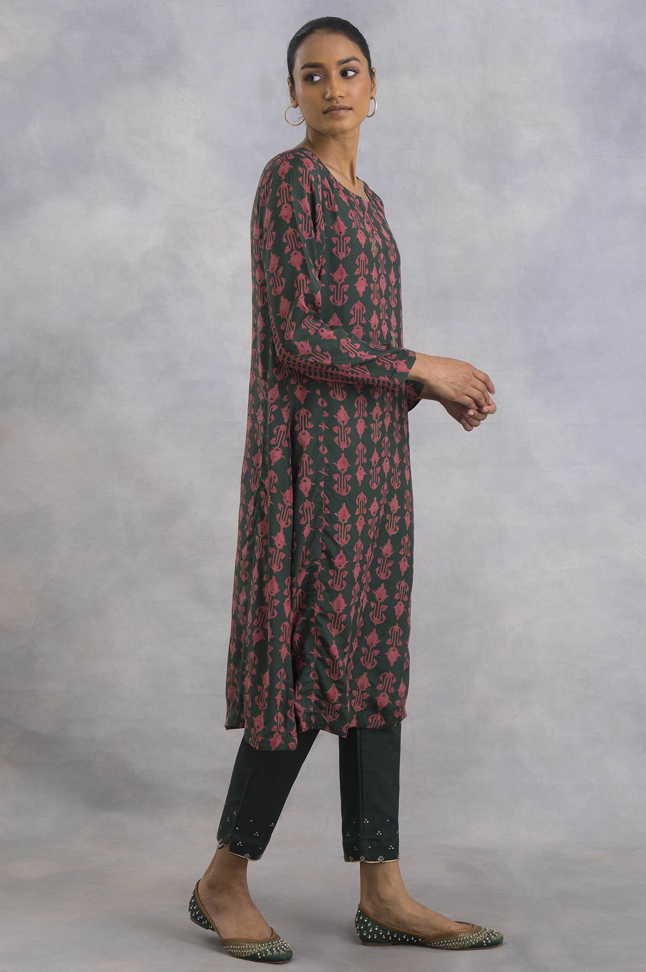 Emerald Green Booti Printed kurta