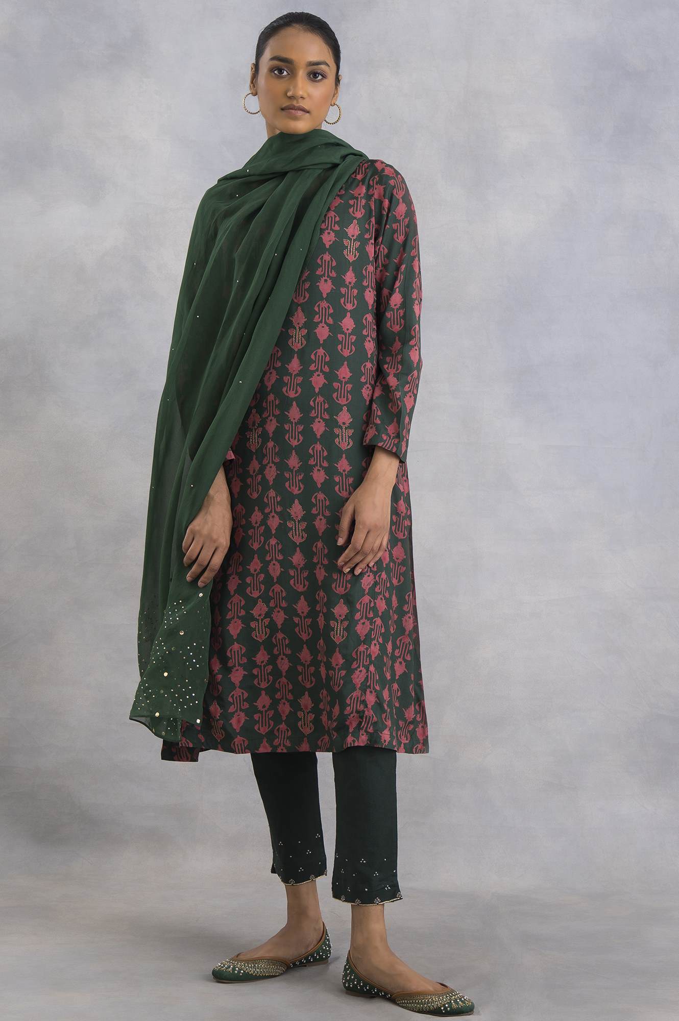 Emerald Green Booti Printed kurta