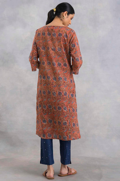 Light Rust Hand Block Print kurta