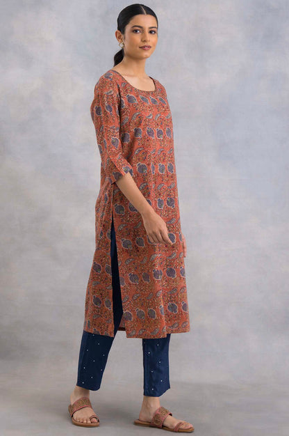 Light Rust Hand Block Print kurta