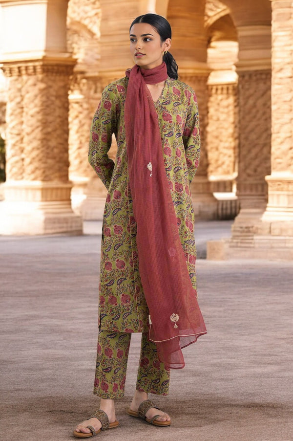 Pink Solid Kota Textured Drape