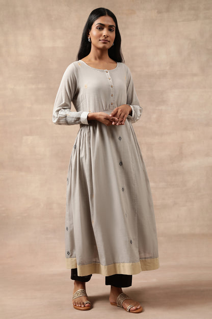 Light Grey Yarn Dyed Dress