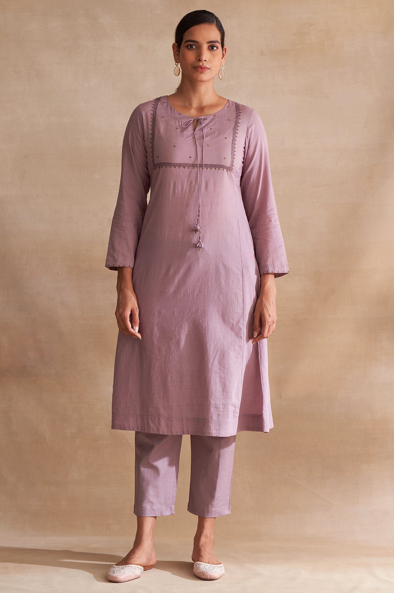 Folksong By W Lilac Embroidered kurta