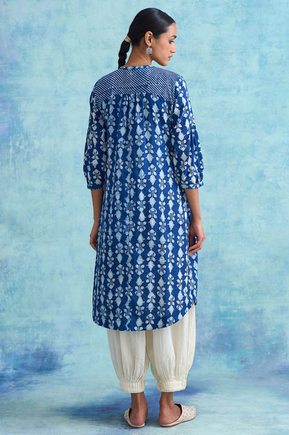 Folksong By W Indigo Booti Dabu Print kurta