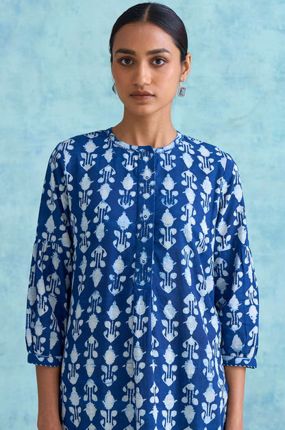 Folksong By W Indigo Booti Dabu Print kurta