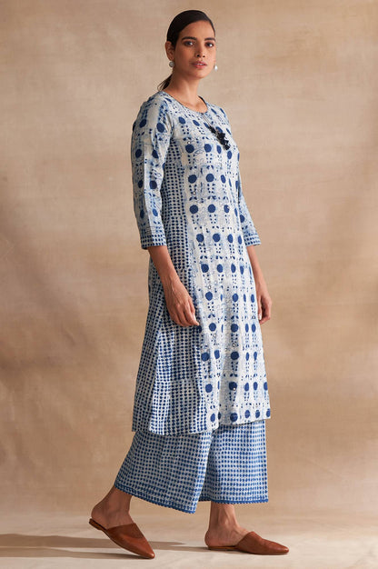 Folksong By W Light Grey Handblock Dabu Print kurta