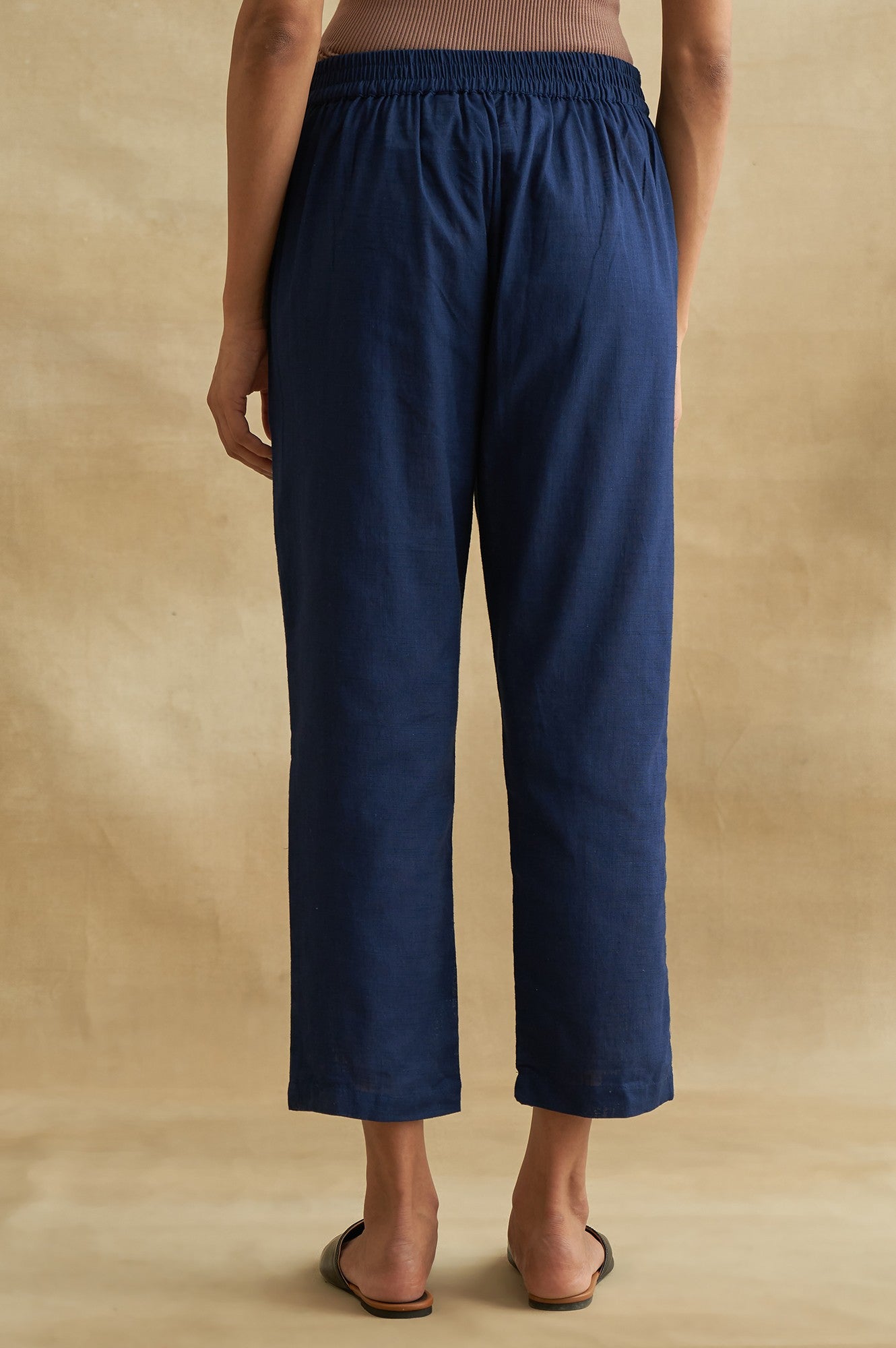 Indigo Solid Straight Pants