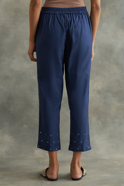 Indigo Solid Straight Pants