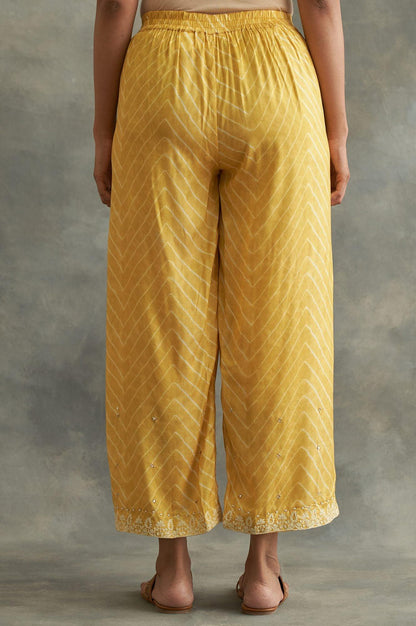 Mustard Printed Parallel Pants - wforwoman
