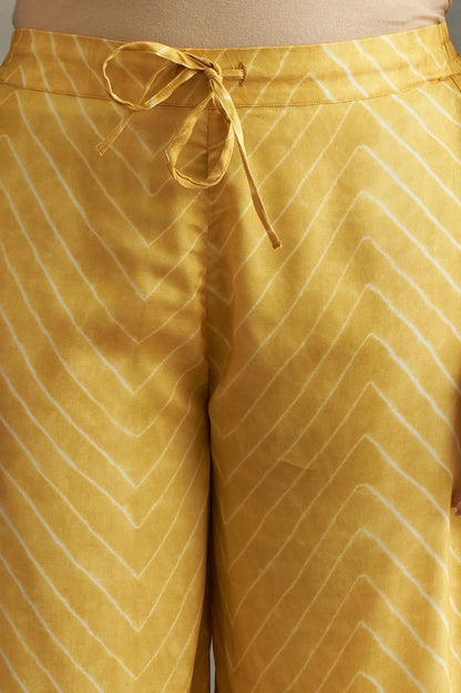Mustard Printed Parallel Pants - wforwoman