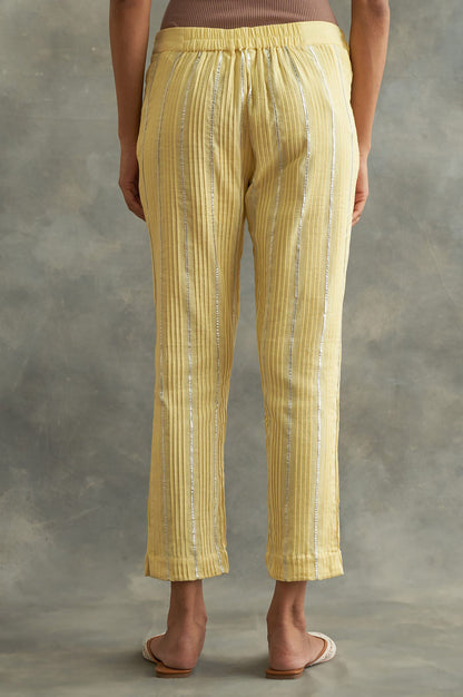 Lemon Yellow Solid Slim Pants