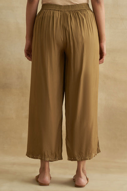 Olive Solid Parallel Pants