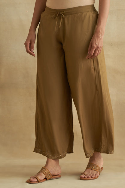 Olive Solid Parallel Pants