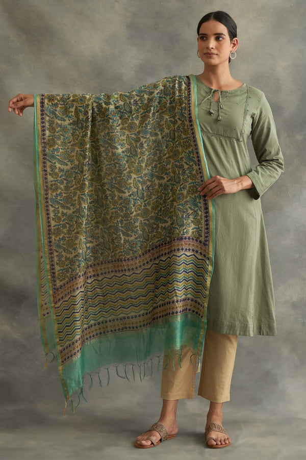 Floral Multicoloured Printed Cotton Silk Drape
