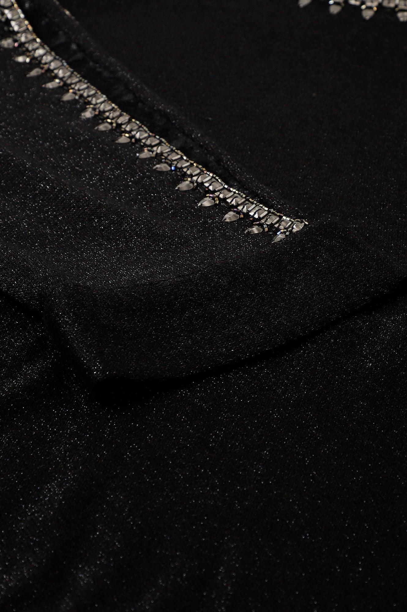 Black Embellished Plus Size Festive Winter Dress - wforwoman
