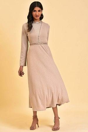 Grey Mock Layered Plus Size Embellished Dress - wforwoman
