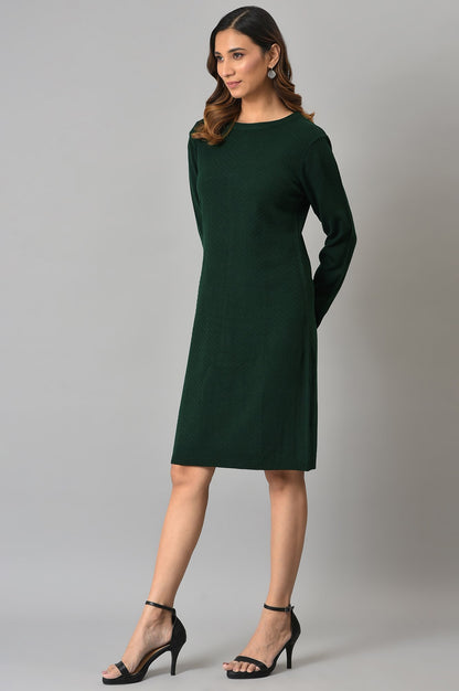 Green Knitted Winter Dress