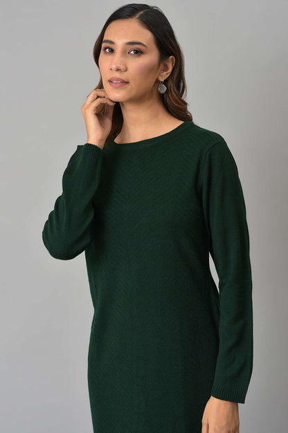 Green Knitted Winter Dress