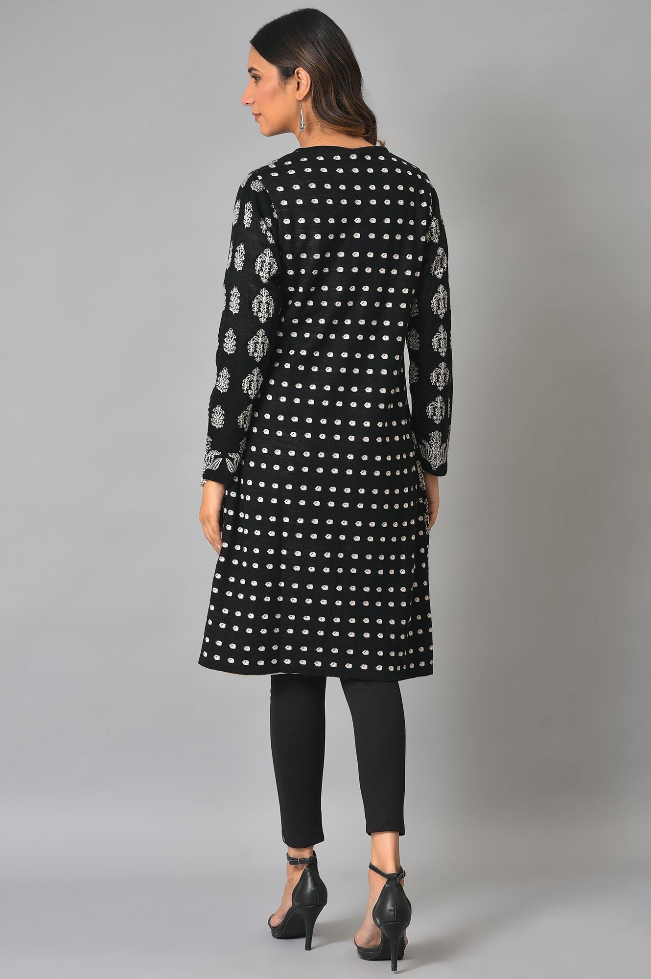 Buy Black And Light Purple Floral Printed Reversible Cardigan