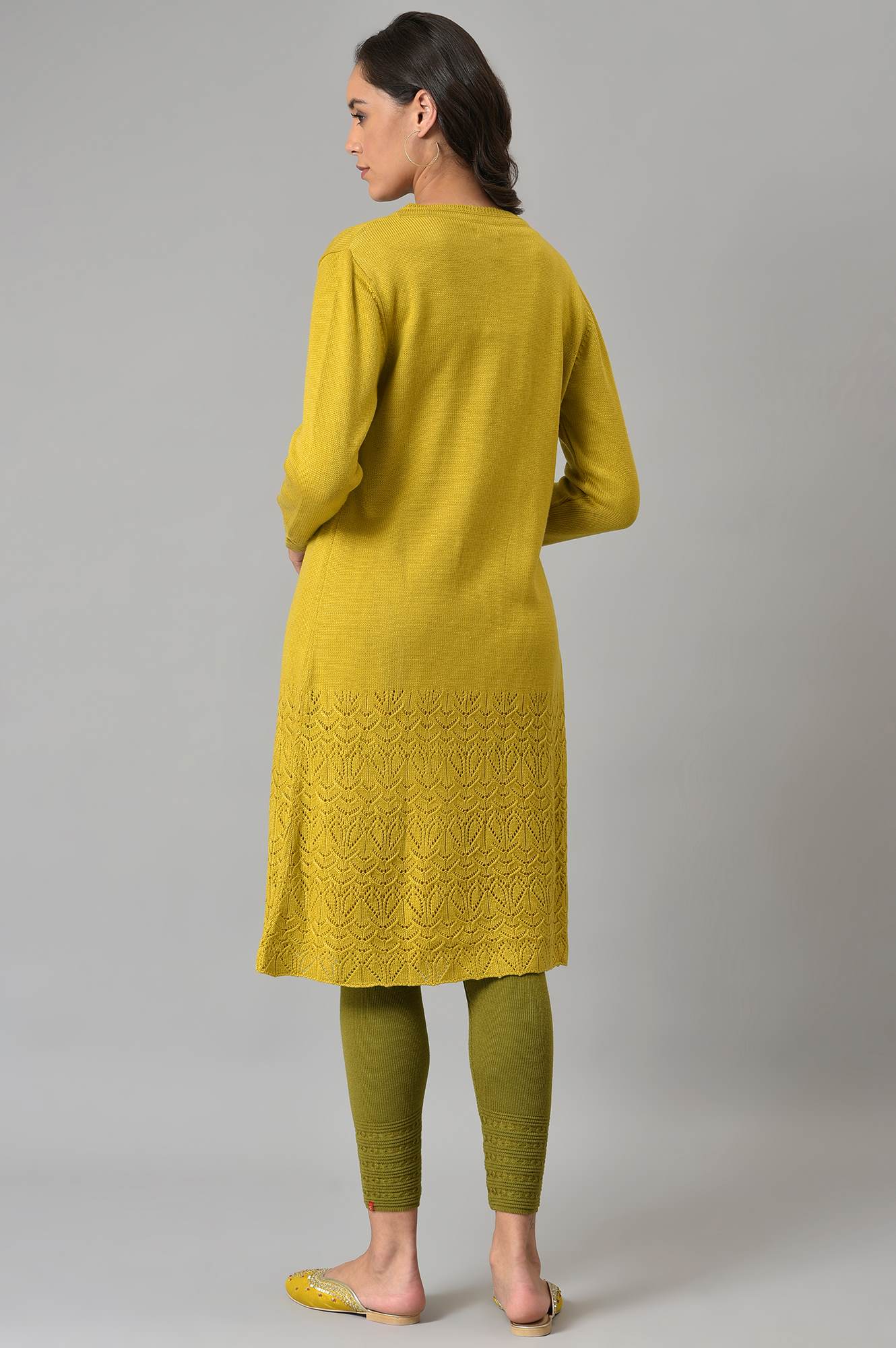 Green Sulphur Front Open Cardigan