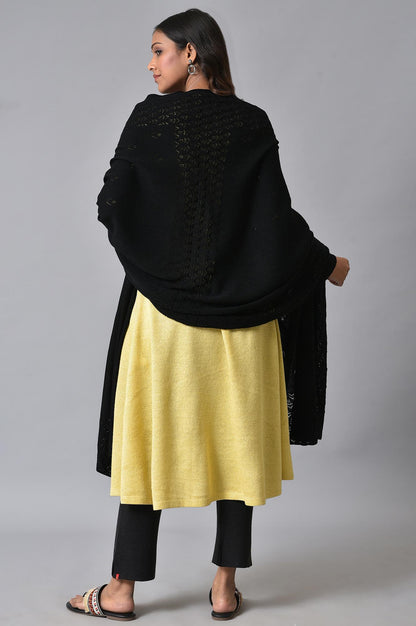 Black Front Open Winter Shrug