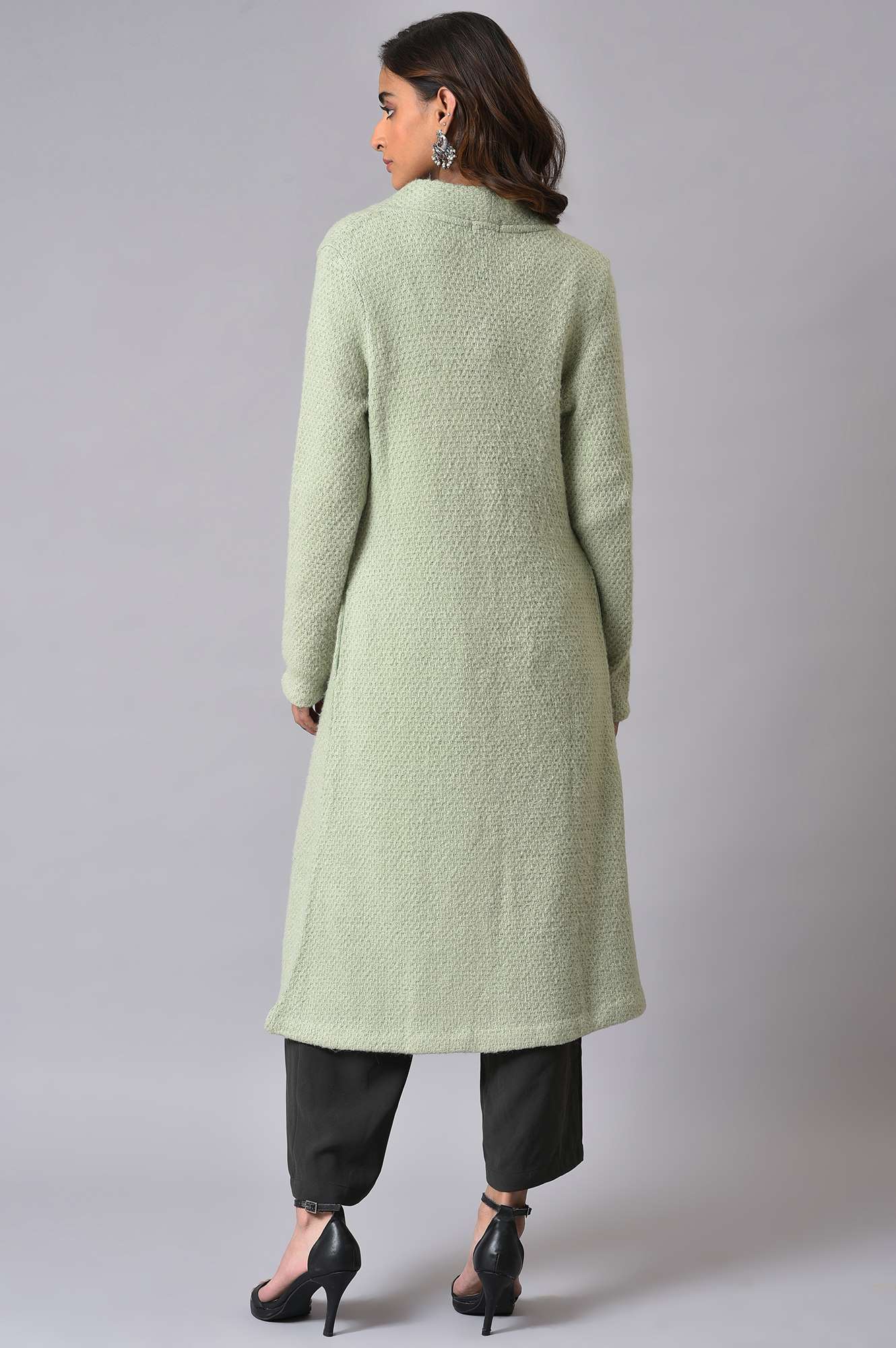 Green Winter Women Cardigan