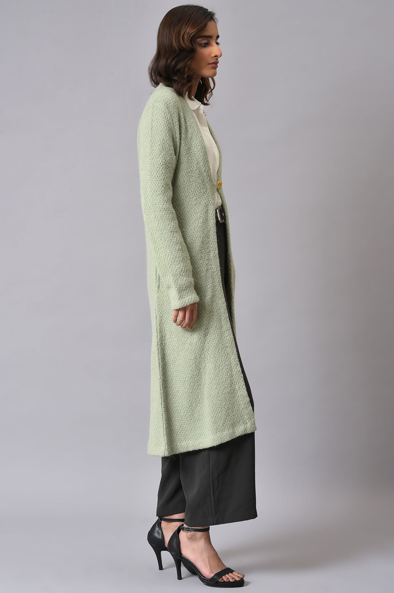 Green Winter Women Cardigan