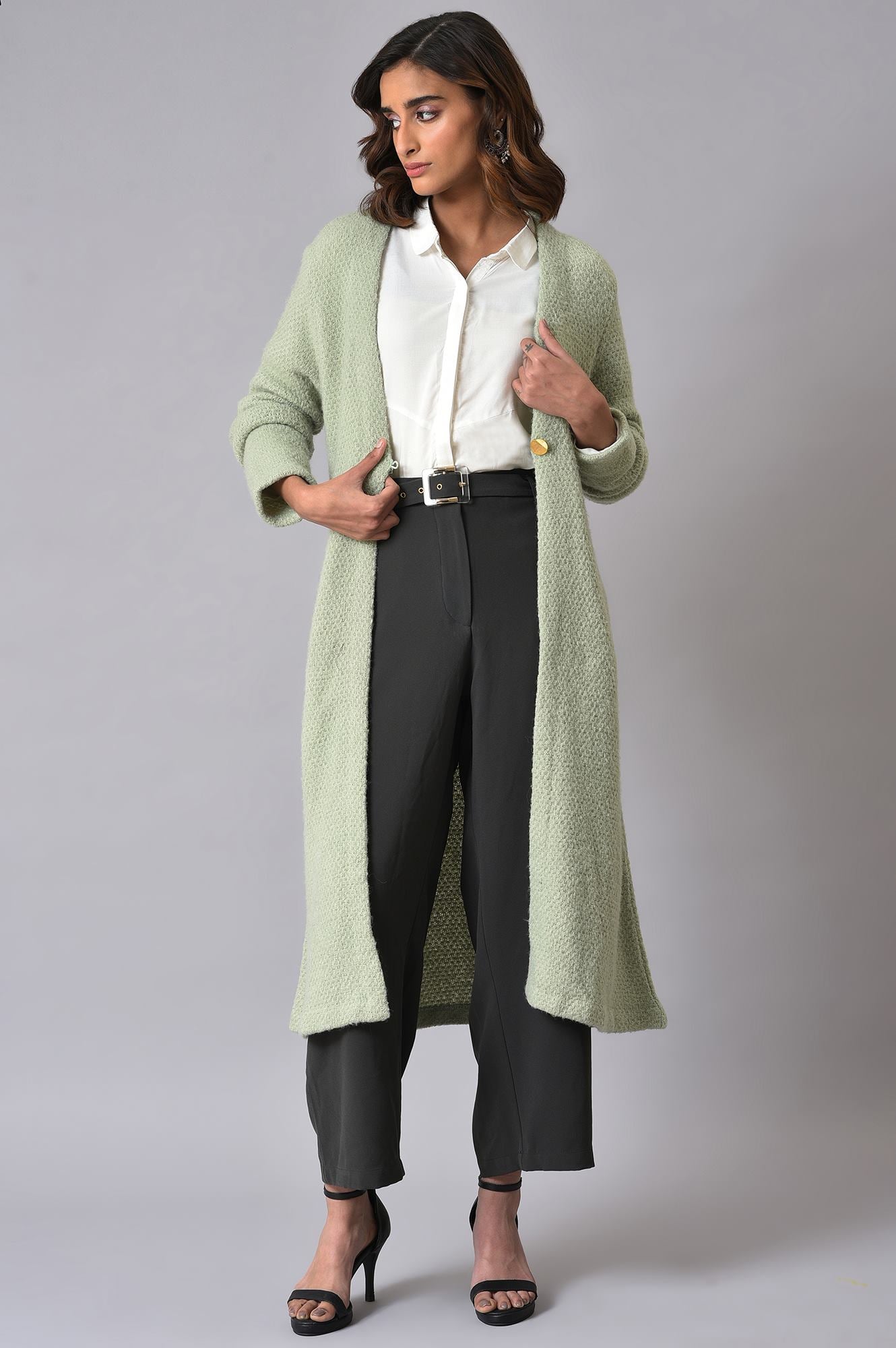 Green Winter Women Cardigan