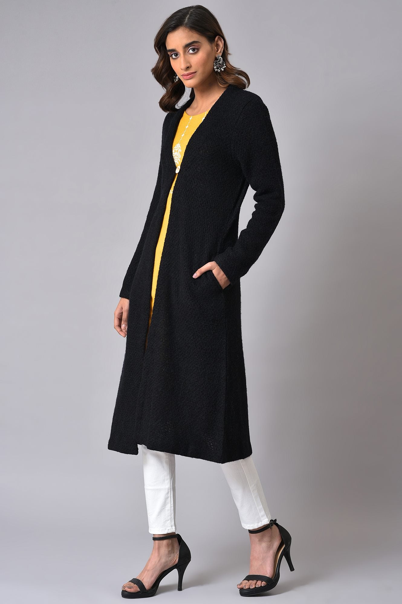 Black Winter Women Cardigan