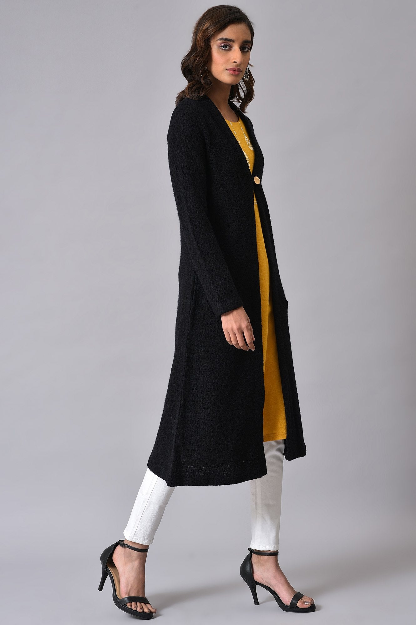 Black Winter Women Cardigan