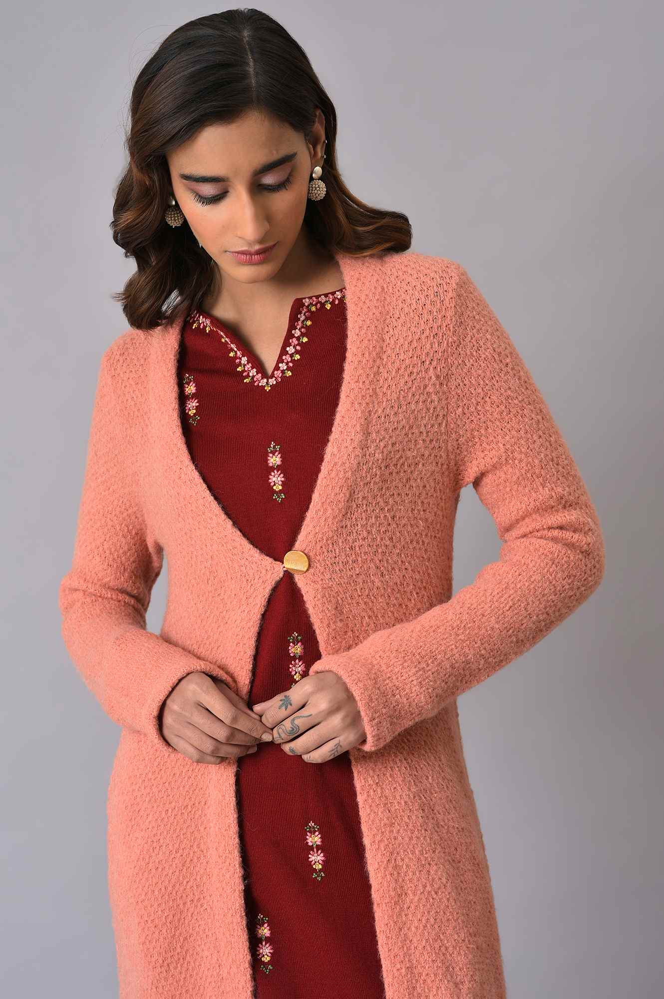 Buy Pink Winter Women Cardigan 2999 W for woman – wforwoman
