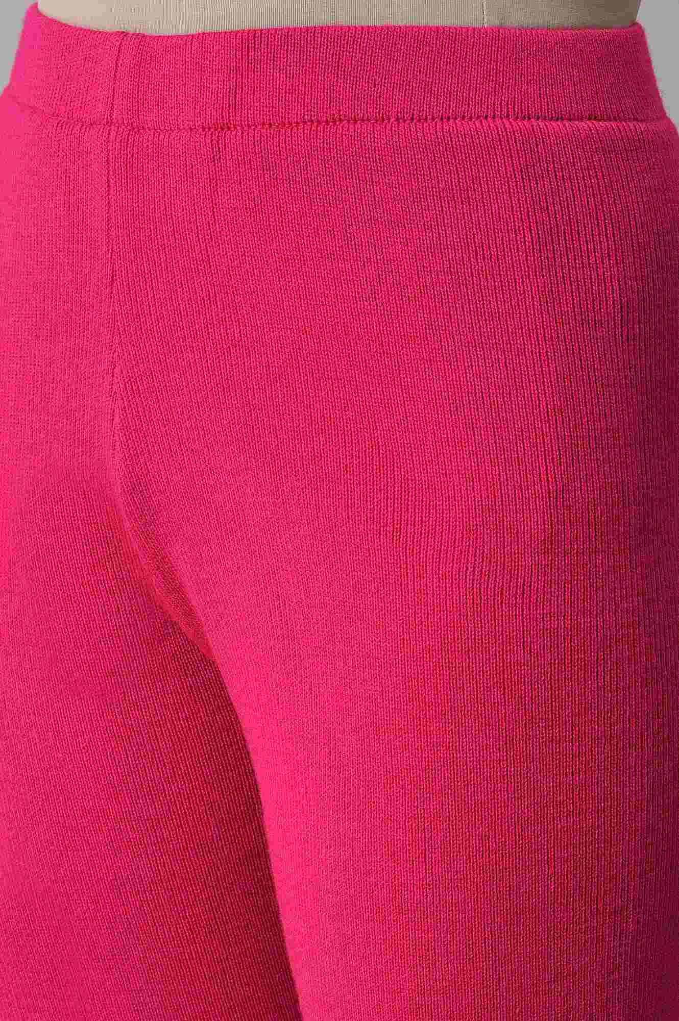 Pink Acrylic Winter Leggings