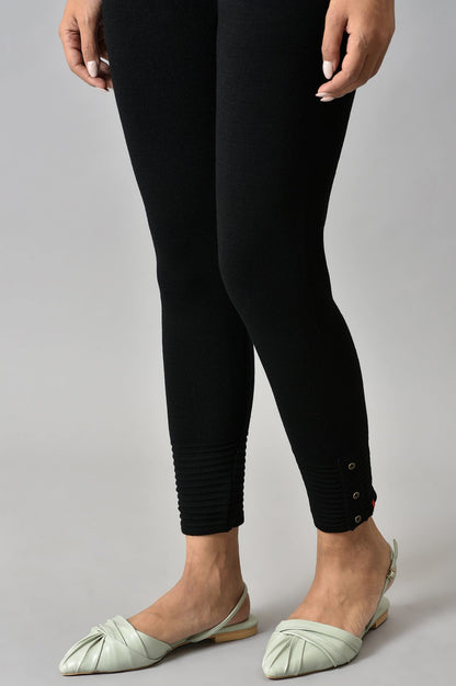 Black Acrylic Winter Leggings