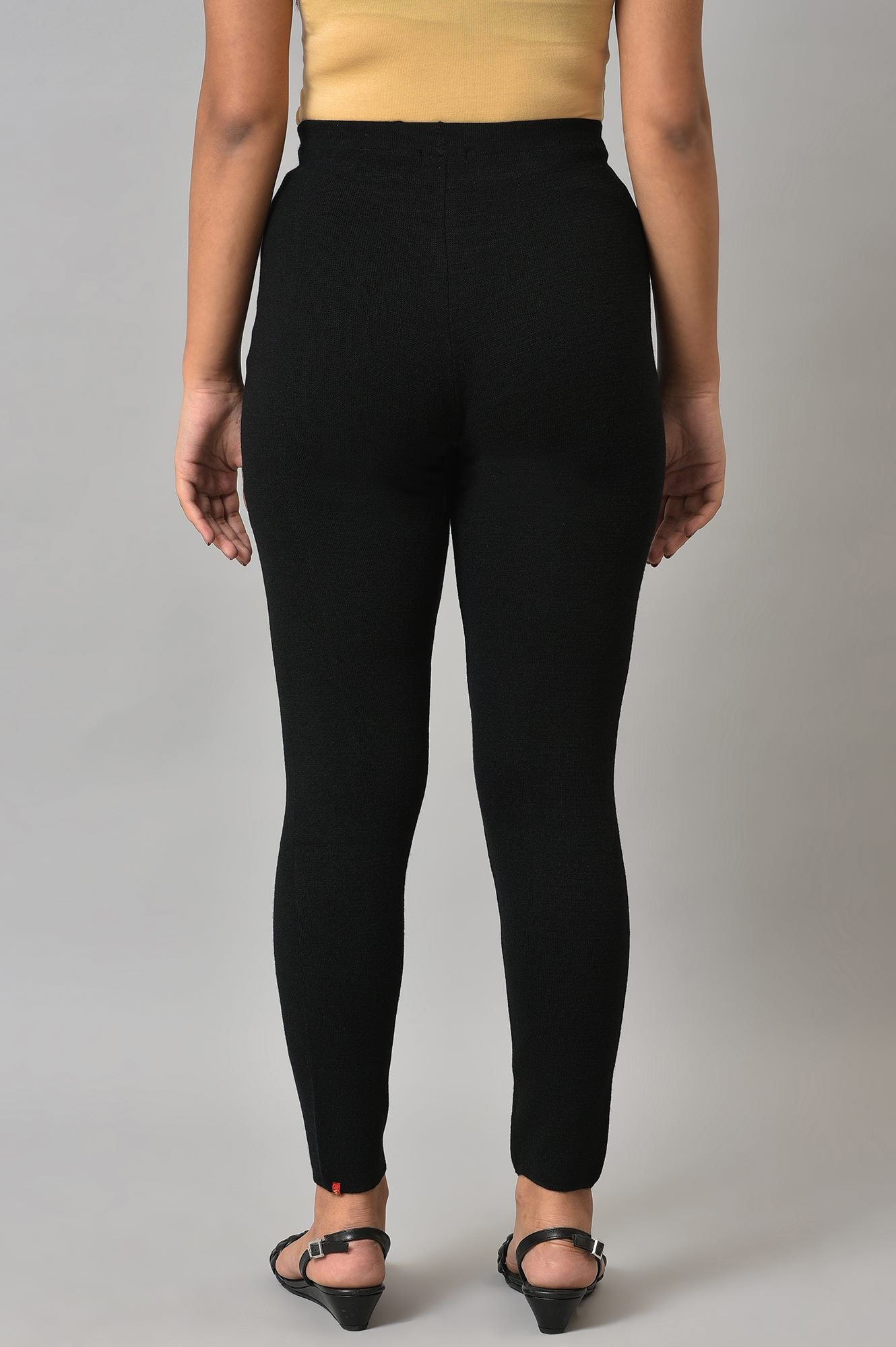 Jet Black Solid Winter Tights