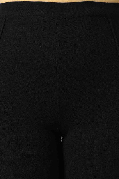 Jet Black Solid Winter Tights