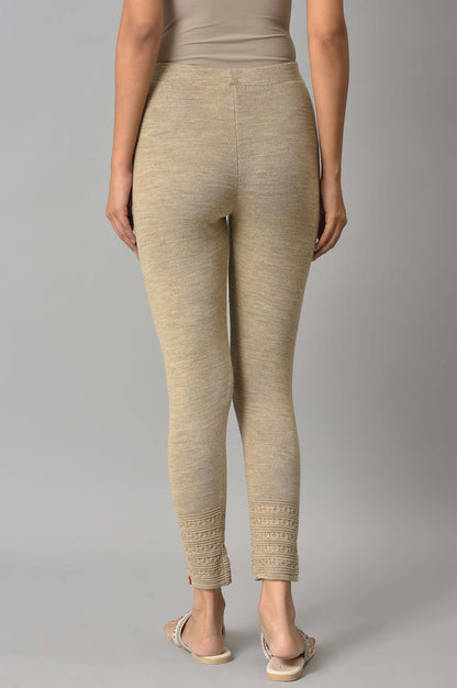 Natural Melange Knitted Winter Tights