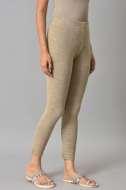 Natural Melange Knitted Winter Tights