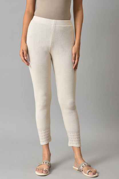 Ecru Acrylic Winter Leggings