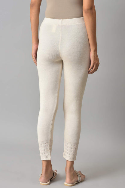 Ecru Acrylic Winter Leggings