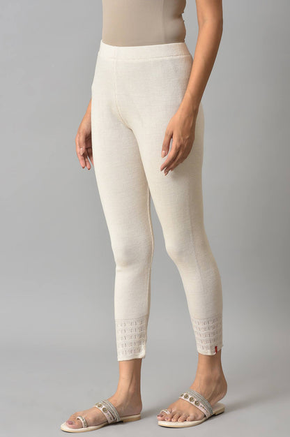 Ecru Acrylic Winter Leggings