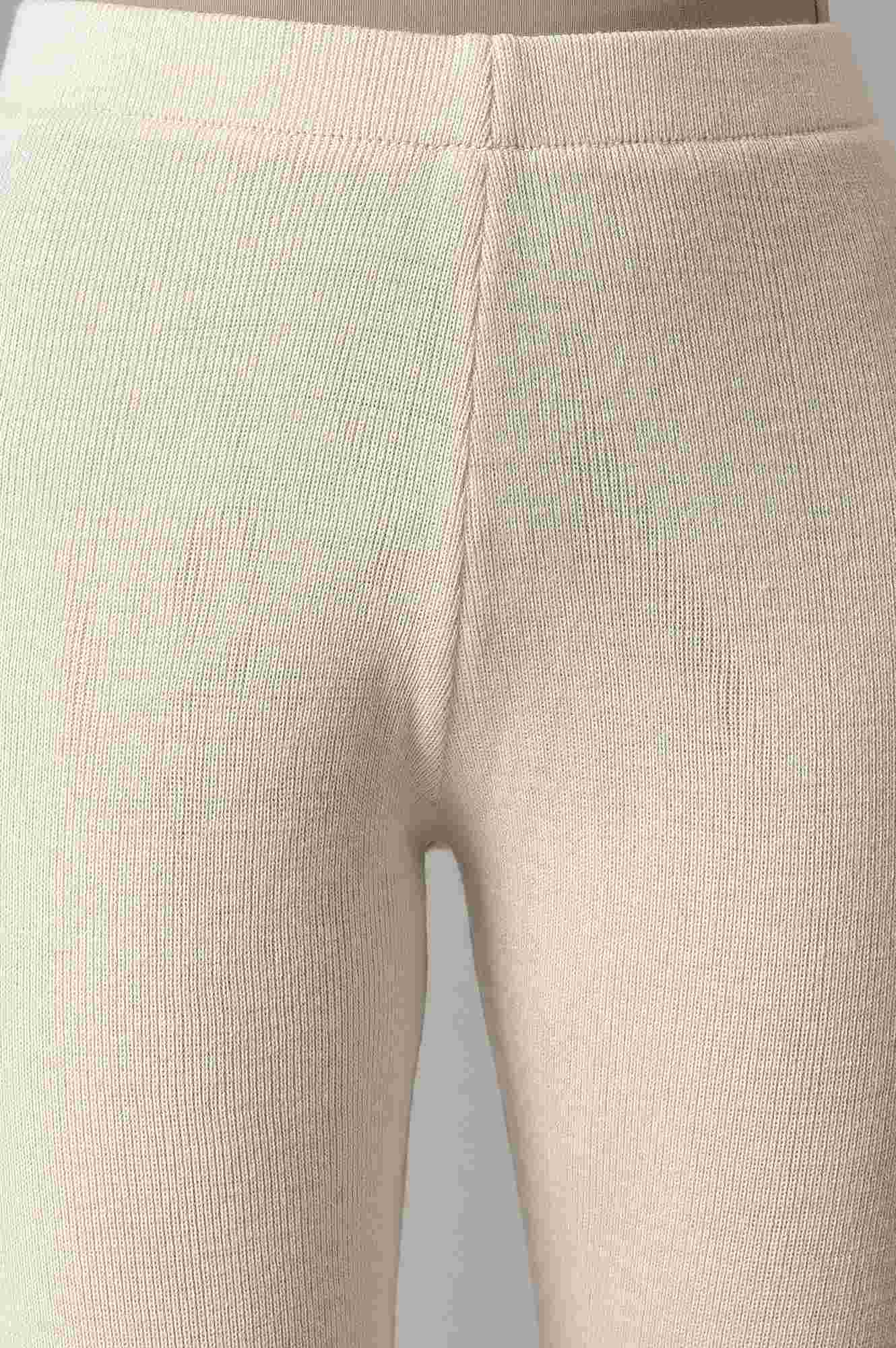 Ecru Acrylic Winter Leggings