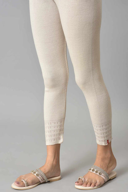 Ecru Acrylic Winter Leggings