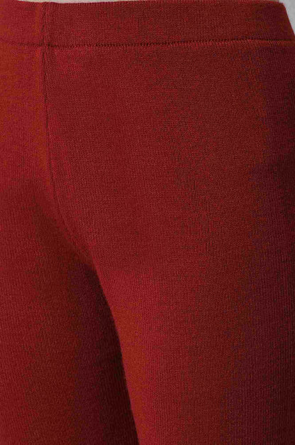 Red Winter Knitted Leggings