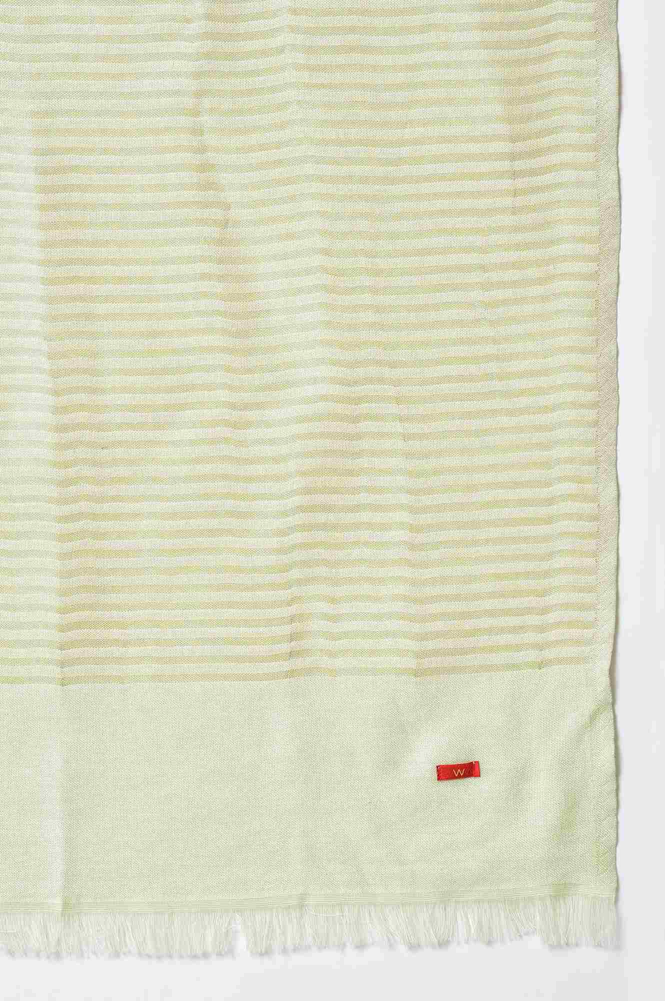 Light Green Stripe Lurex Shawl