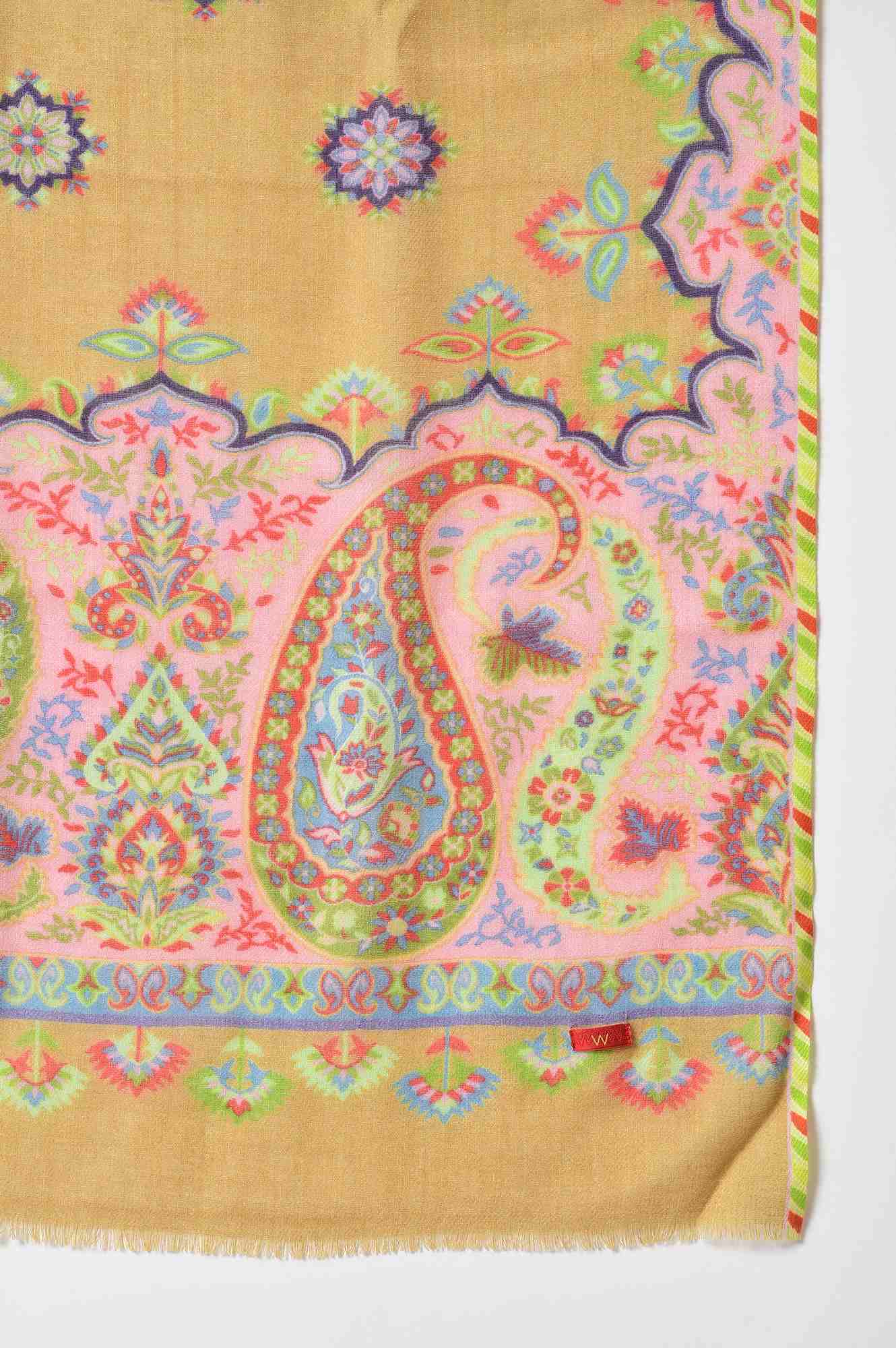 Bright Multicoloured Paisley Printed Shawl