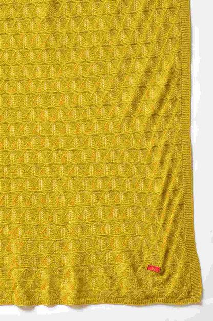 Green Stripe Design Knitted Shawl