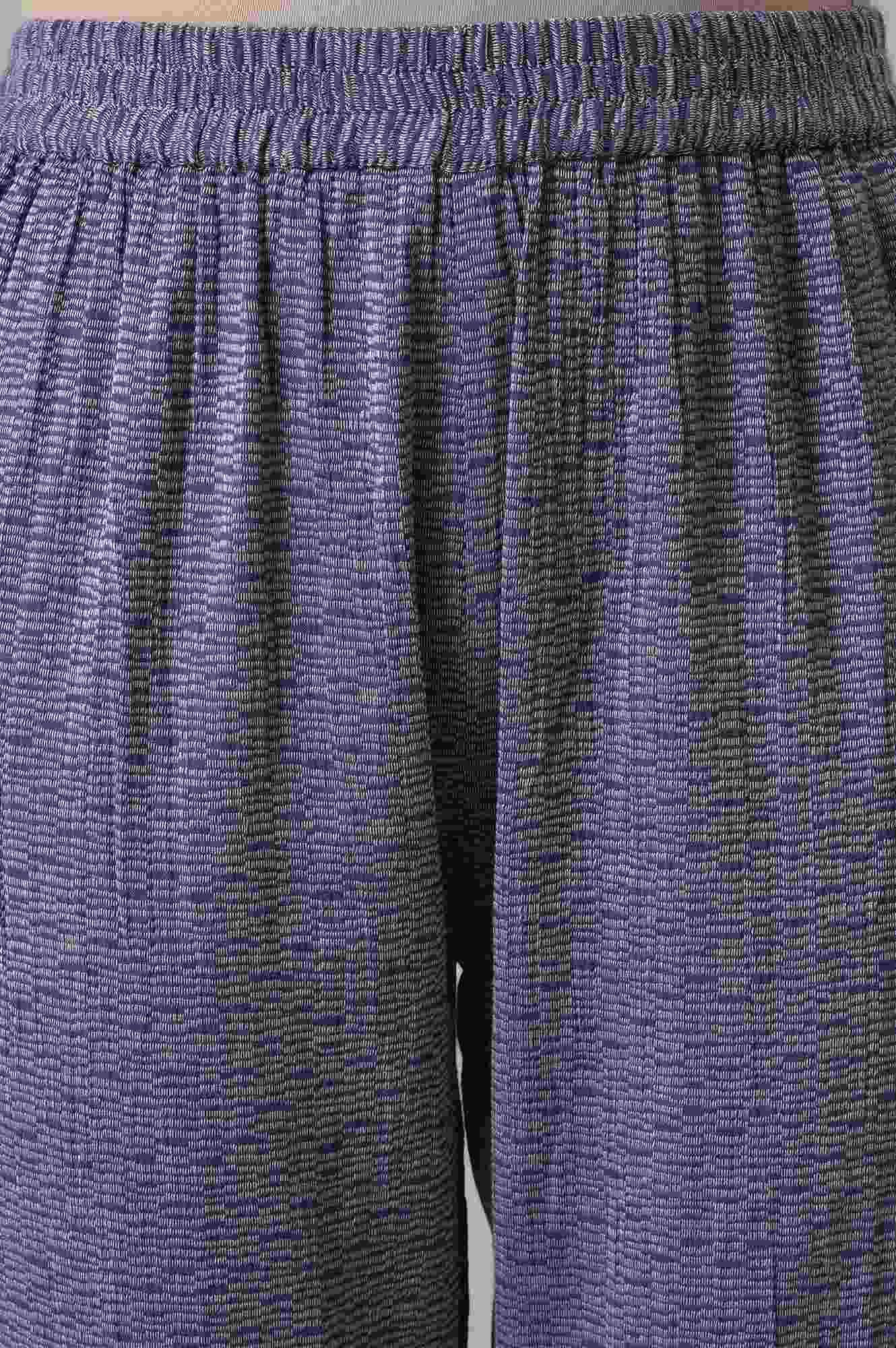 Purple Yarn-Dyed Crepe Jacquard Winter kurta - wforwoman