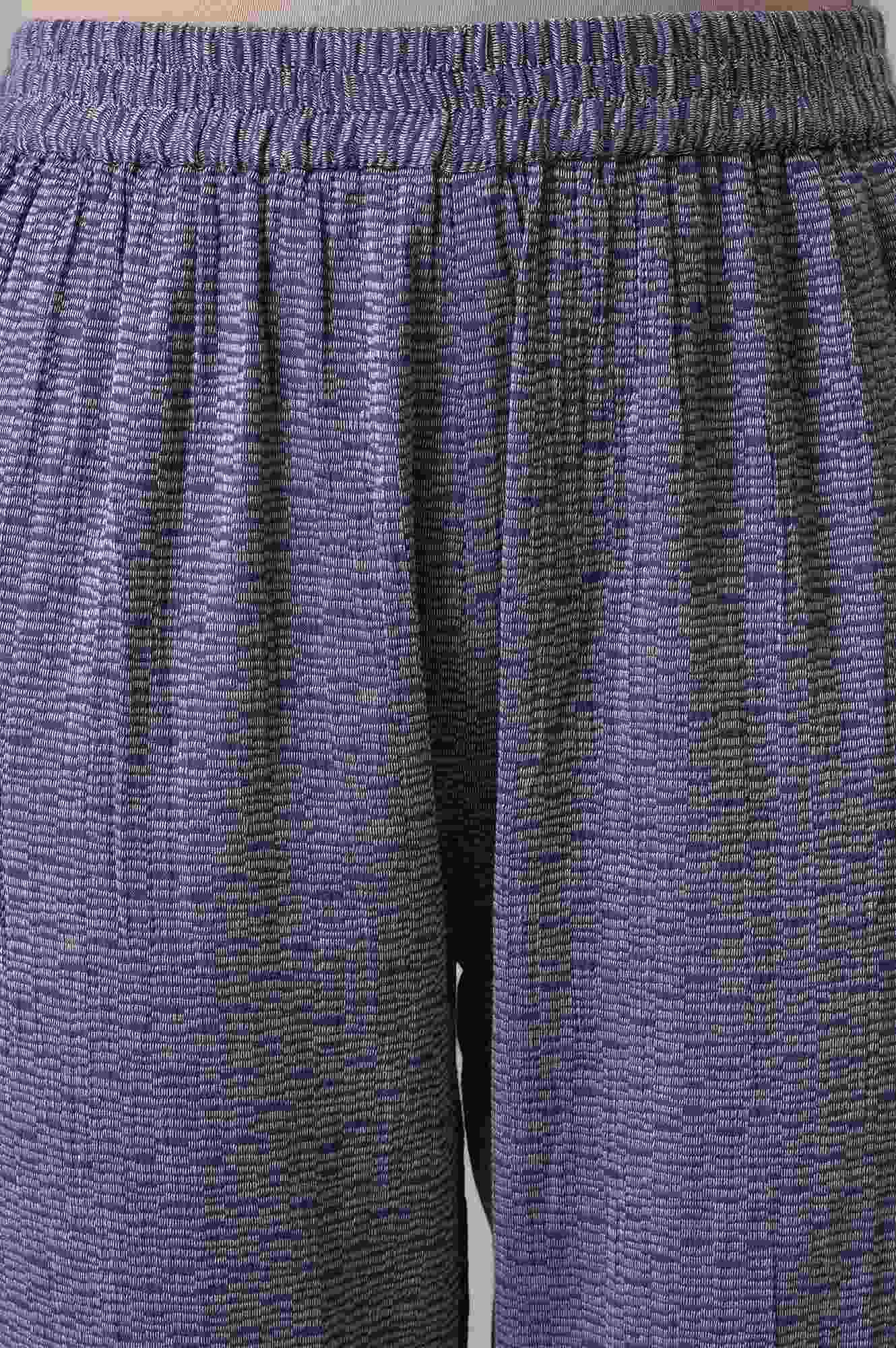 Purple Yarn-Dyed Crepe Jacquard Winter kurta